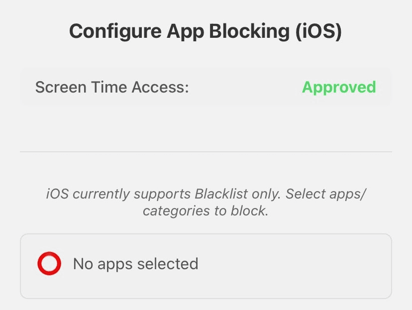 Choosing which distracting apps to block